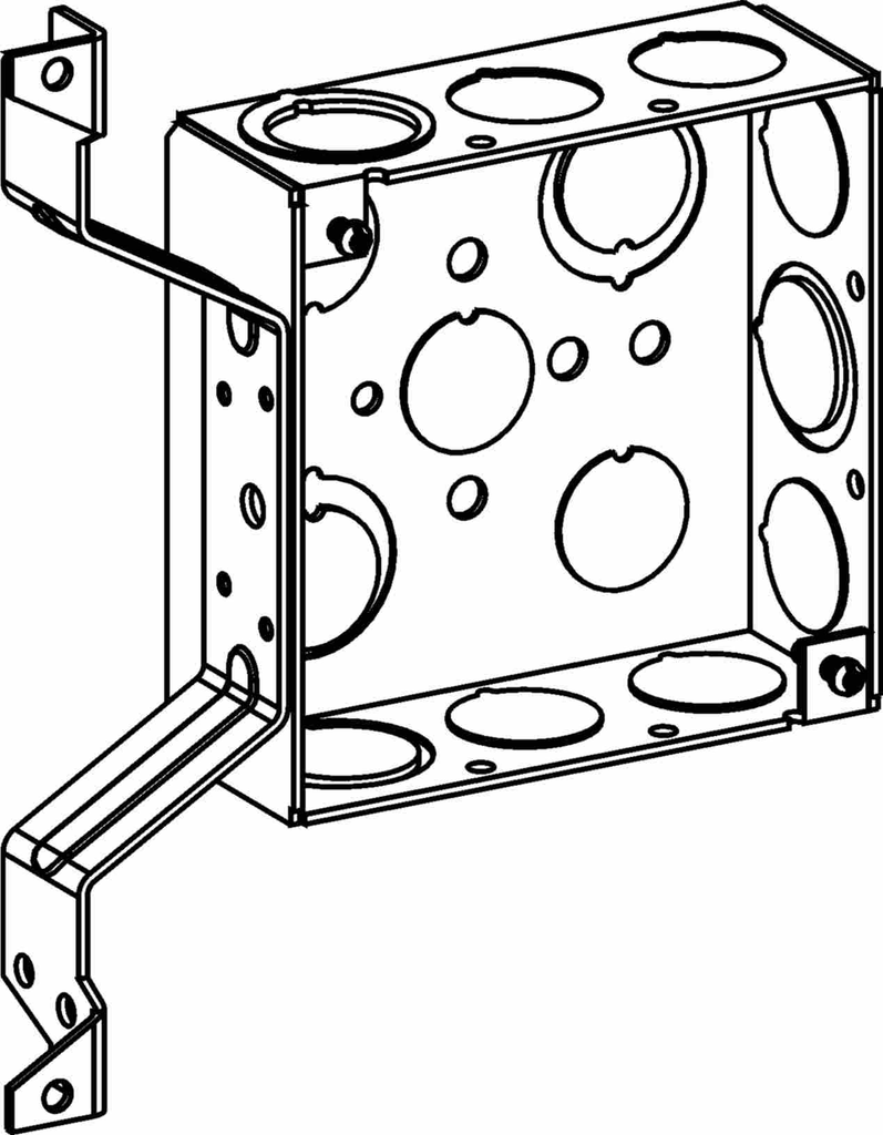 1-1/2" DEEP, 4" SQUARE (4S) BOX WELDED WITH MKO & OB BRACKET