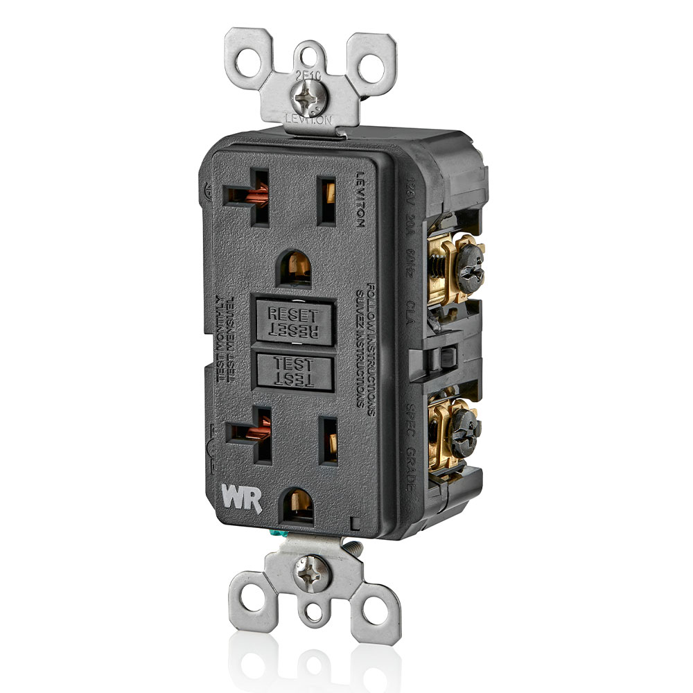 20 Amp GFCI Weather-Resistant Outlet, Self Test, with LED Indicator Light