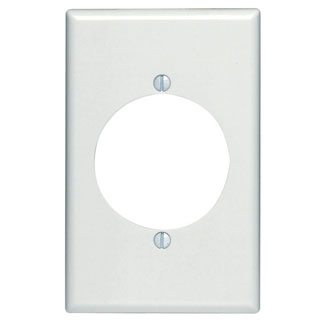 1-Gang Flush Mount Outlet/Receptacle Wallplate, Midway Size, Thermoset, White