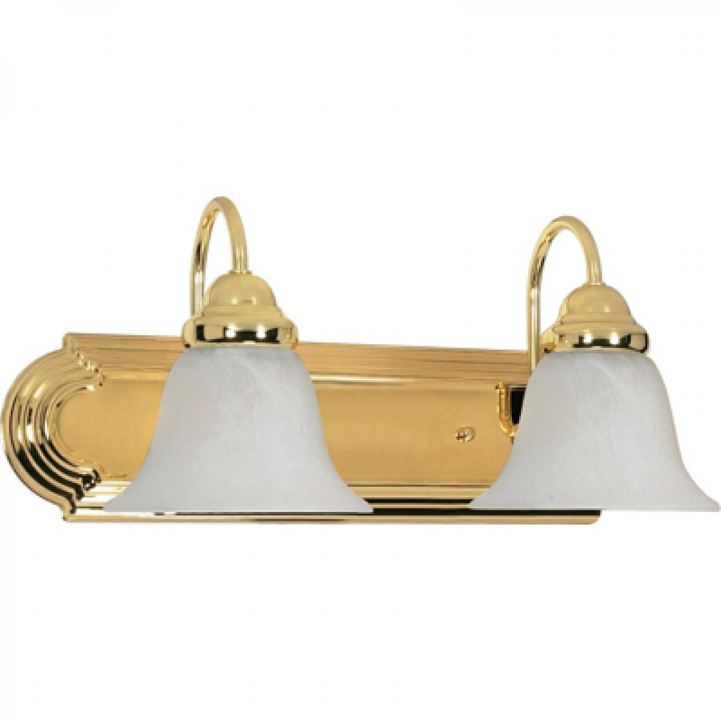 Ballerina - 2 Light 18" Vanity with Alabaster Glass - Polished Brass Finish