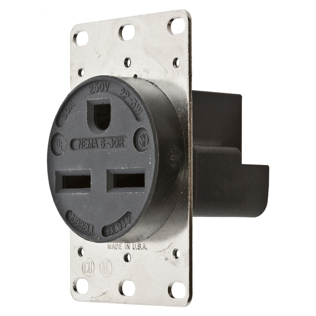 30A Receptacle 2P3W, 250V 6-30R Black
