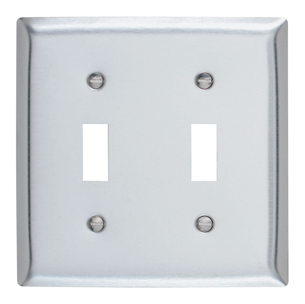 2-Gang 302/304 Stainless Steel Wall Plate, Toggle Switch Openings