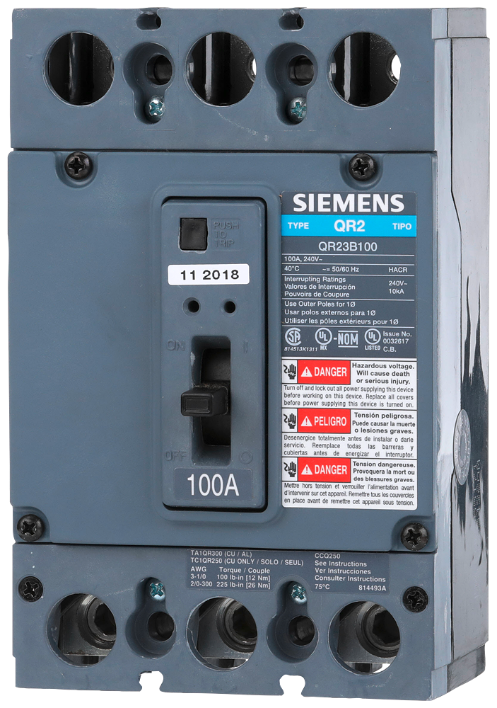 BREAKER QR 3P 100A 240V 10KA