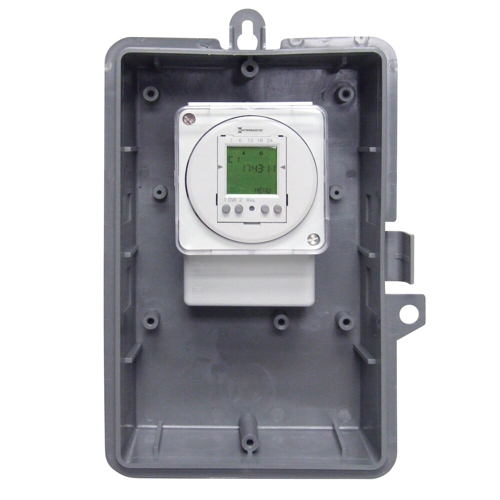 24-Hour 120V Electromechanical Timer, 15 Minute Intervals, 21A, SPDT, Type 1 Indoor Plastic Enclosure