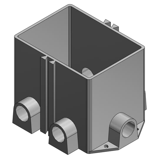 2-GANG FLUSH SVC FLR-BX 74CU PLASTC