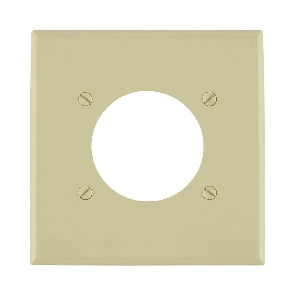 1-Gang Single Outlet/Receptacle Wallplate 2.145 Inch Diameter, Thermosplatic Nylon with Positive Bow, Ivory