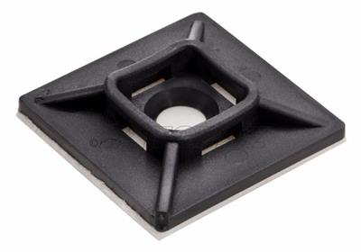 Black Nylon, 4-Way Screw Mount, Cable Tie Mounting Platforms
