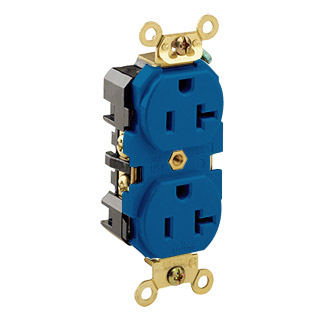 20 Amp Duplex Receptacle/Outlet, Industrial Grade, Self-Grounding