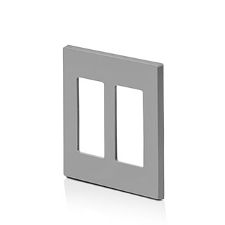 2-Gang Decora Plus Screwless Wallplate Polycarbonate, Gray