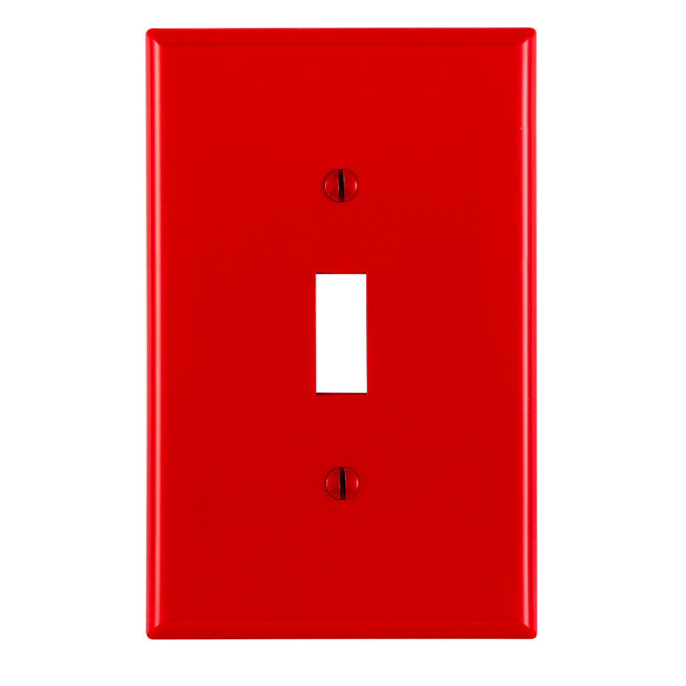 1-Gang Toggle Wallplate, Midway Size, Device Mount, Red