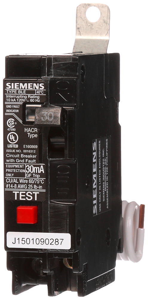 BRKR BLE2 GFCI 30mA 1P 120V 30A 10KA