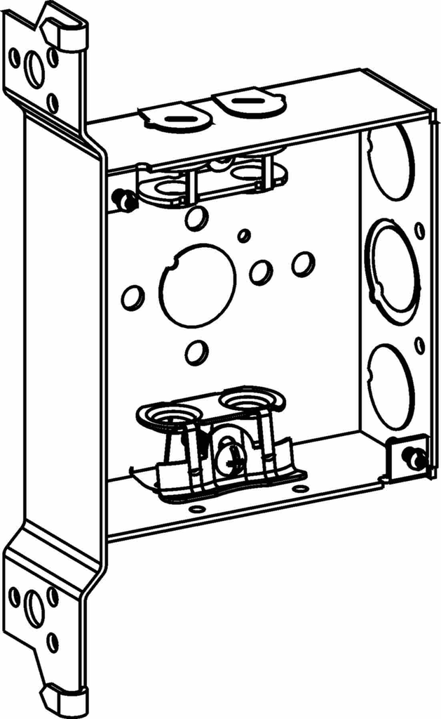 1-1/2" DEEP, 4" SQUARE (4S) BOX WELDED WITH MC CLAMPS & WB BRACKET