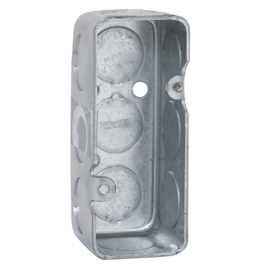 3-3/4 in. x 1-9/16 in. Industrial Handy Box, Drawn, 1-1/2 in. Deep, Eleven 1/2 in. KO's