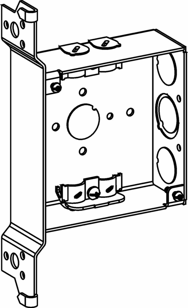 1-1/2" DEEP, 4" SQUARE (4S) BOX WELDED WITH NM CLAMPS & WB BRACKET