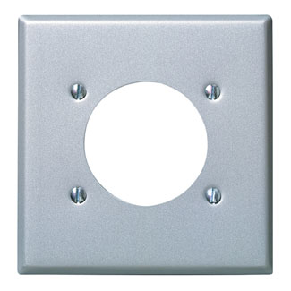 2-Gang Receptacle Wallplate, Standard Size, Aluminum