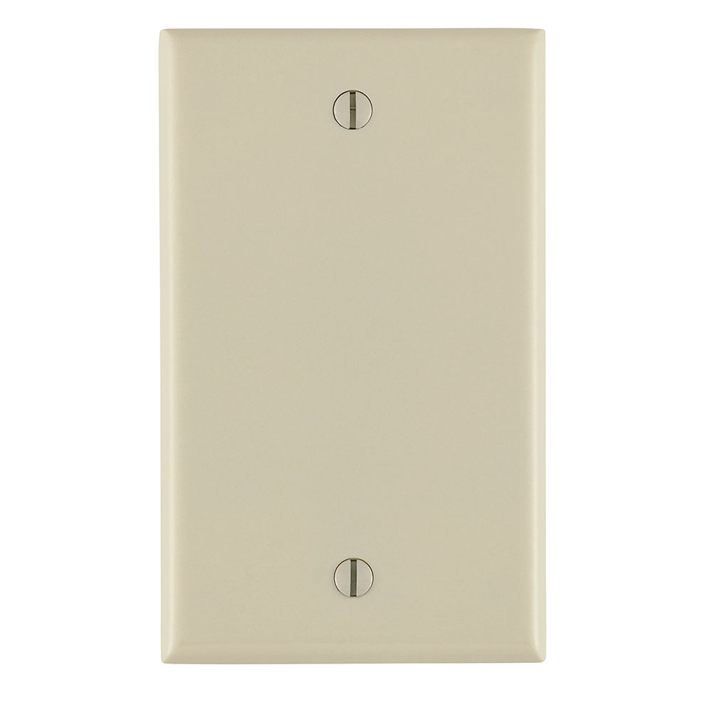 1-Gang Blank Wallplate, Standard Size, Thermoset, Box Mount, Light Almond