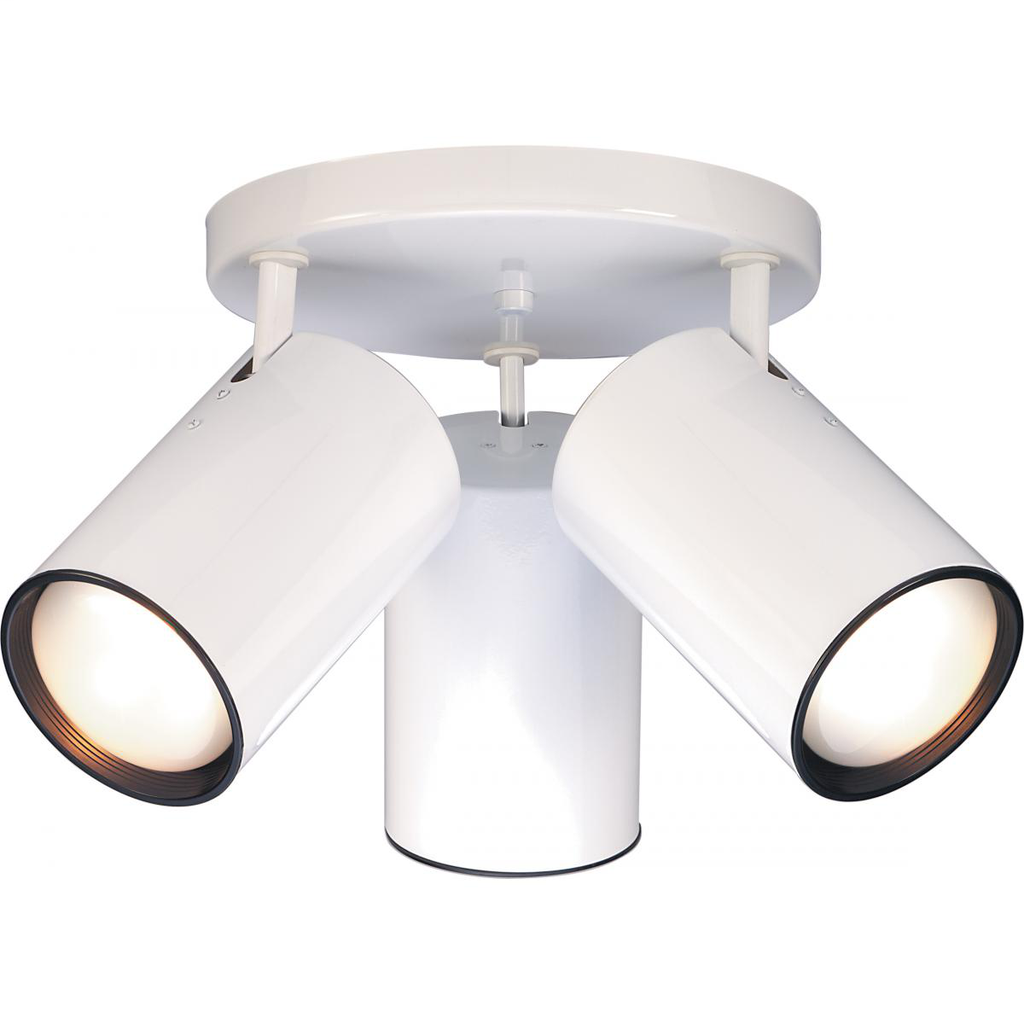 3 Light - R30 Straight Cylinder - White Finish