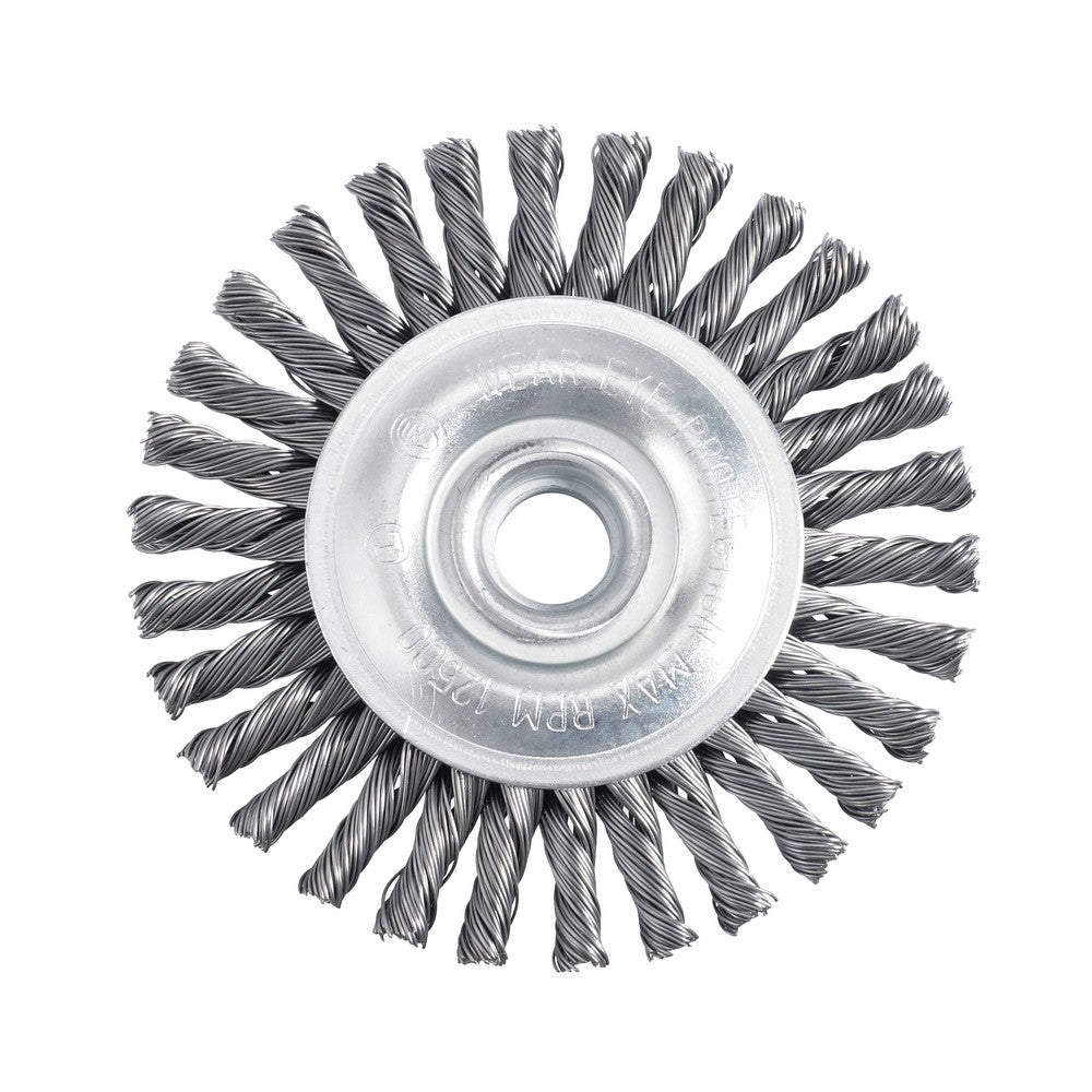 4" STRINGER BEAD WHEEL STAINLESS STEEL WIRE BRUSH