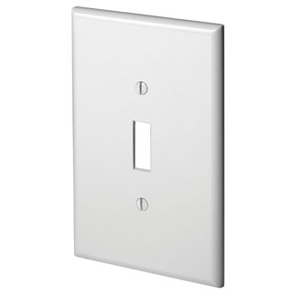 1-Gang Toggle Switch Wallplate, Oversized, Thermoset, White
