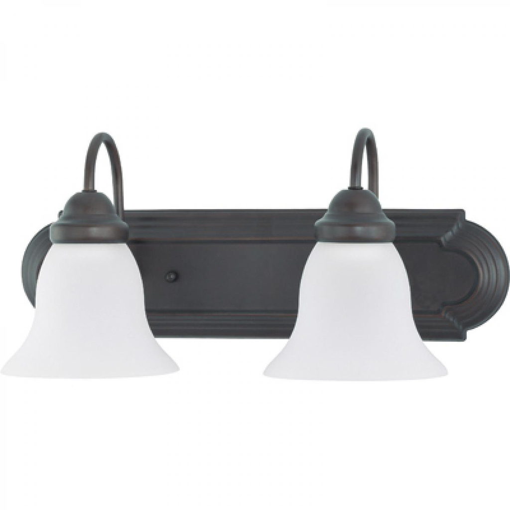 Ballerina - 2 Light 18" Vanity with Frosted White Glass - Mahogany Bronze Finish