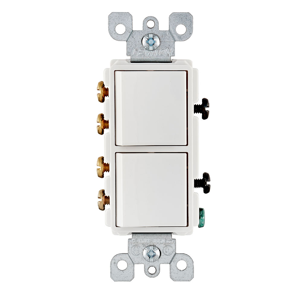 15 Amp Decora 3-Way / 3-Way Combination Switch, Grounding, Ivory, White