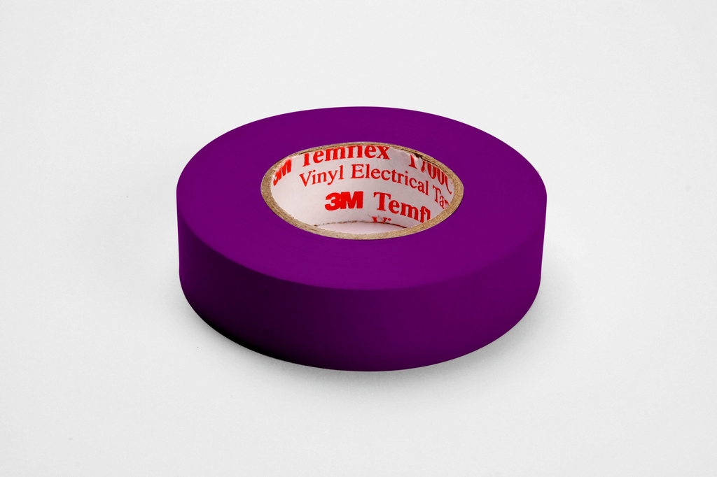 3M™ Temflex™ Vinyl Electrical Tape 1700C, 3/4 in x 66 ft, 1-1/2 in Core,Violet, 10 rolls/carton, 100 rolls/Case