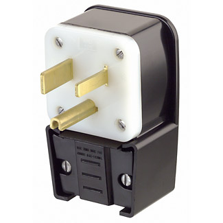 50 Amp, 250 Volt, Straight Blade Plug, Industrial Grade