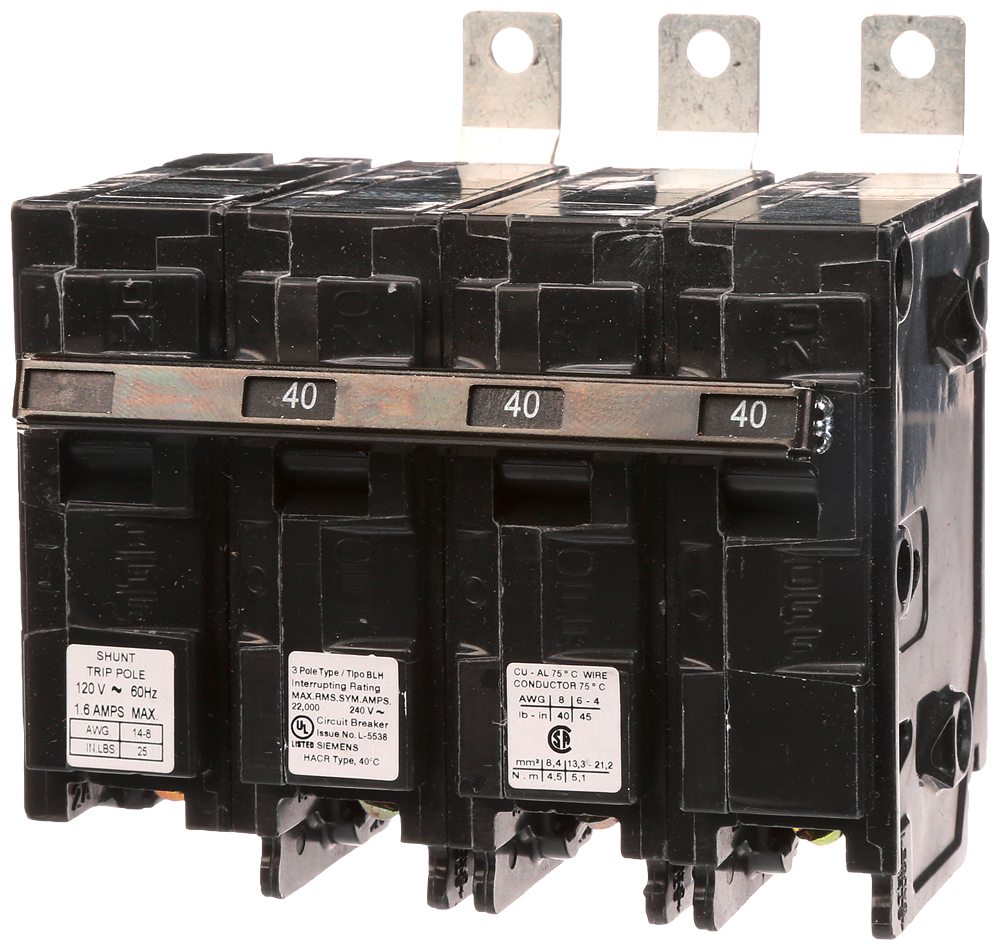 BREAKER 40A 3P 240V 22K BLH 120V SHUNT