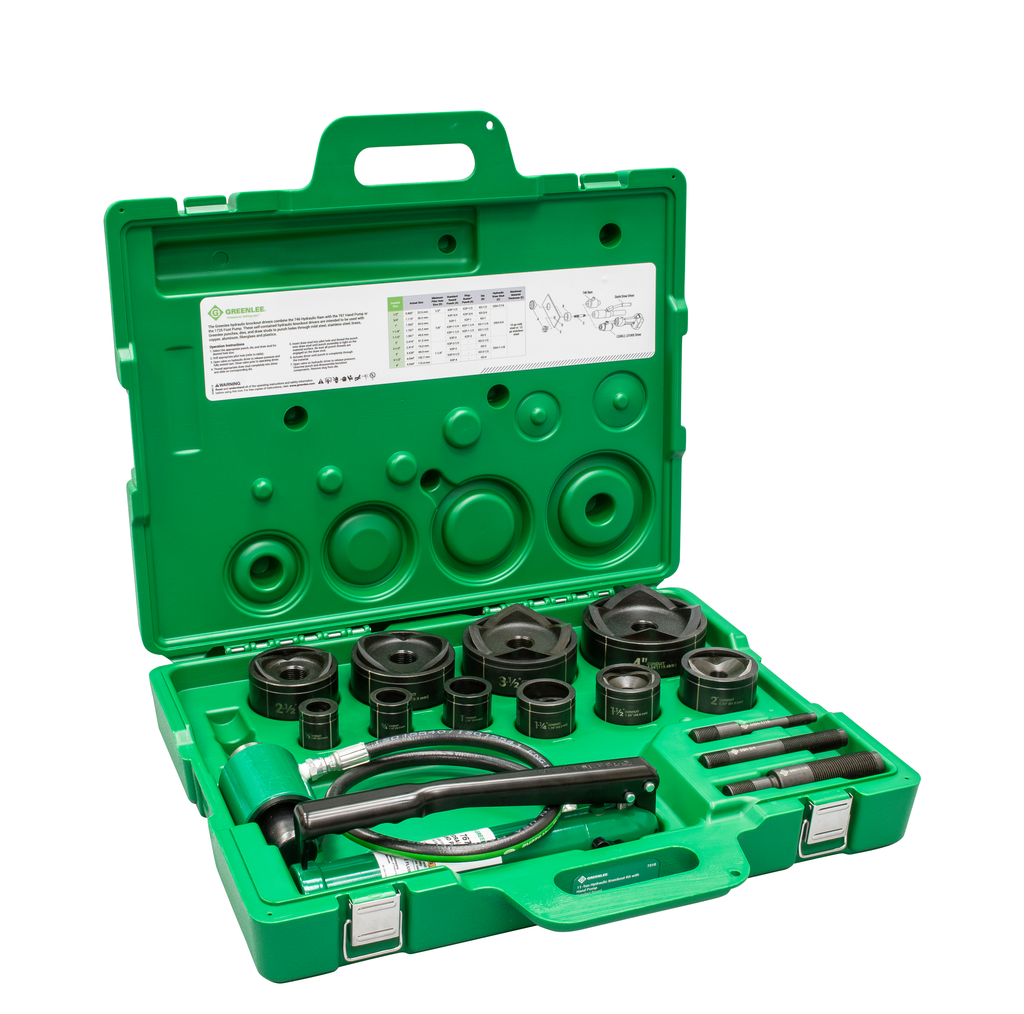 11-Ton Hydraulic Knockout Kit w/ Hand Pump & Standard Round 1/2" - 4"