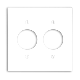 2-Gang Combination, 1-Single 1.406 Outlet/Receptacle Wallplate, Standard Size, Thermoset, White