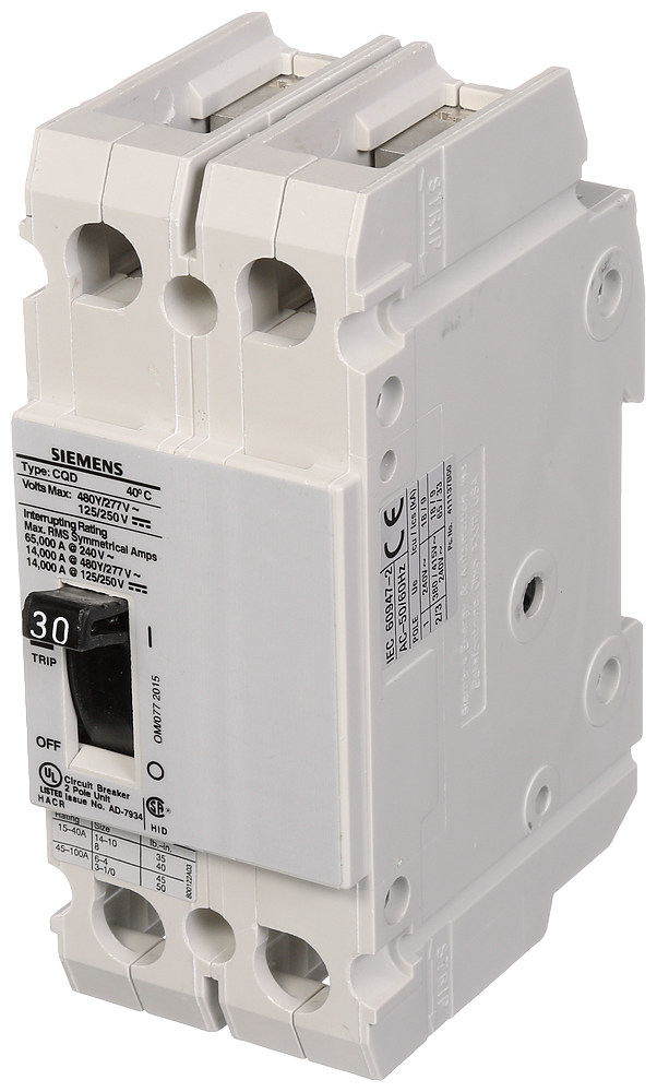 BREAKER CQD 2P 30A 480/277V 14KA DIN