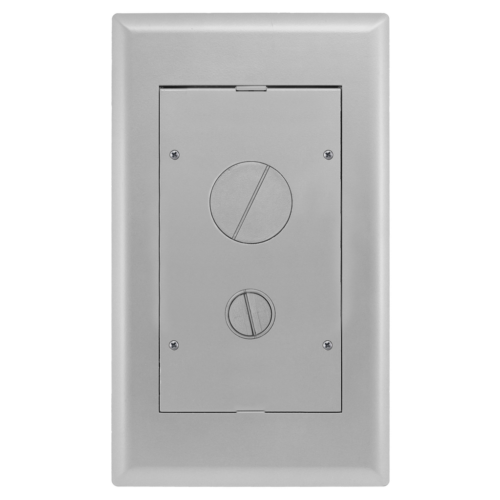 2-Gang AFB Rectangular Series, Flush Furniture Feed Cover Assembly, Aluminum Powder Paint Finish