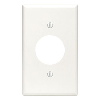 1-Gang Single 1.406 Outlet/Receptacle Wallplate, Standard Size, Thermoset, White