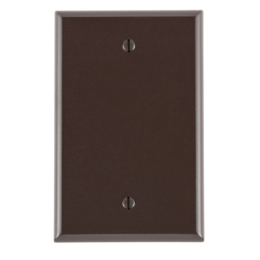 1-Gang Blank Wallplate, Midway Size, Thermoset, Brown