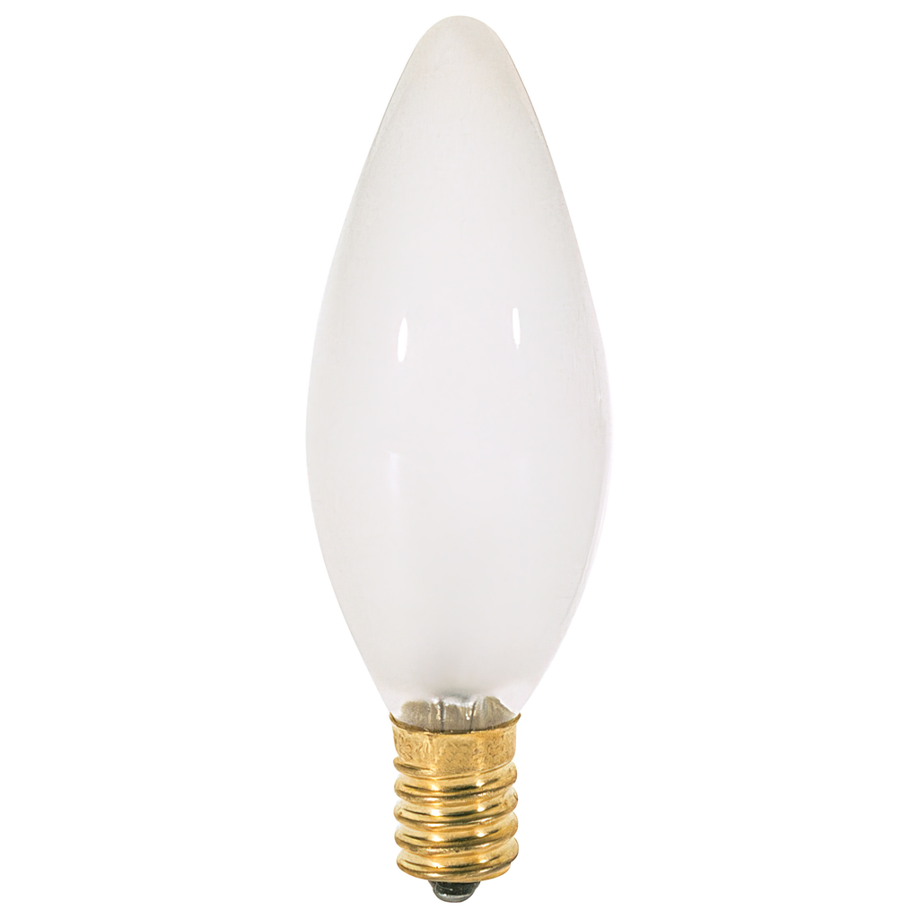 40 Watt BA9 1/2 Incandescent; Frost; 1500 Average rated hours; 370 Lumens; European base; 120 Volt