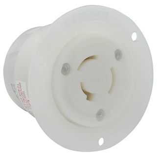 20 Amp, 125/250 Volt, Flanged Outlet Locking Receptacle, Industrial Grade