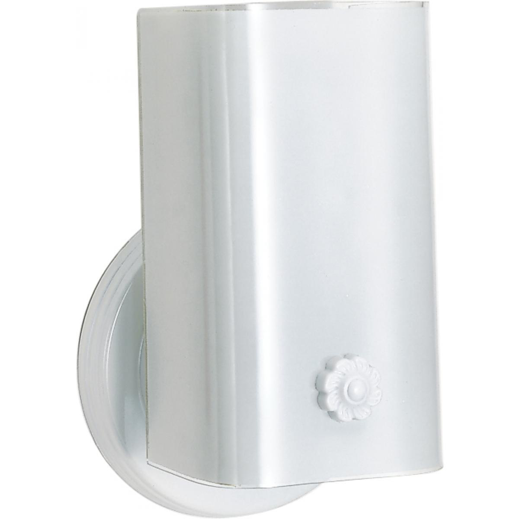 1 Light - 7" Vanity with White "U" Channel Glass - White Finish