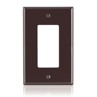 1-Gang Decora/GFCI Device Wallplate, Midway Size, Thermoplastic Nylon, Brown