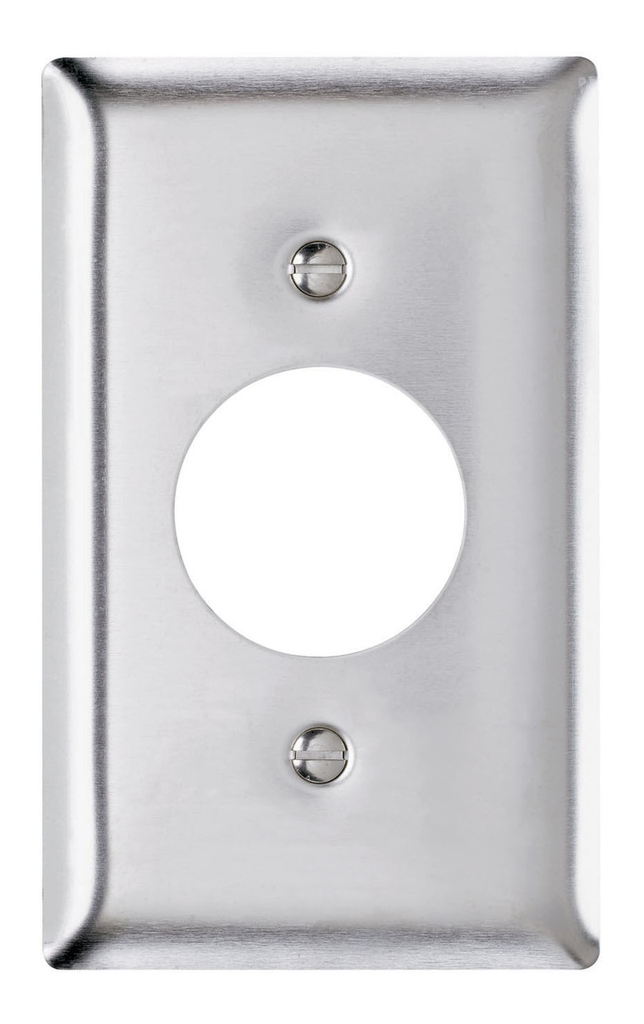 1-Gang 302/304 Stainless Steel Wall Plate, Single Receptacle Openings