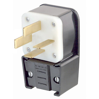 50 Amp, 120/208 Volt, Straight Blade Plug, Industrial Grade