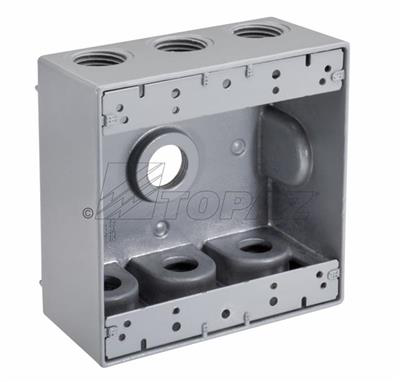 1/2" 7 Hole Double Gang Weatherproof Box