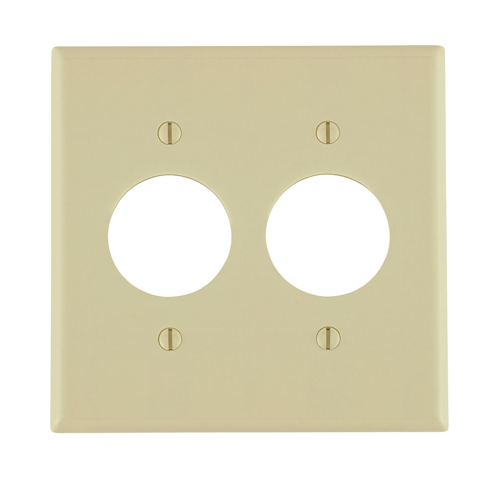 2-Gang Single 1.406 Outlet/Receptacle Wallplate, Standard Size, Thermoset, Ivory