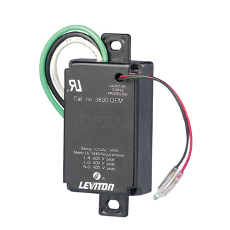 120 Volt AC, 2 Pole, 3 Wire, Equipment Cabinet SPD Surge Protective Device, Wired-In Module, Surface Mounted, 6 Inch Pigtail Wired, in a NEMA 1 Enclosure