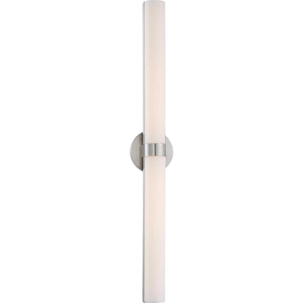 Bond - Double LED Vanity with White Acrylic Lens - Brushed Nickel Finish
