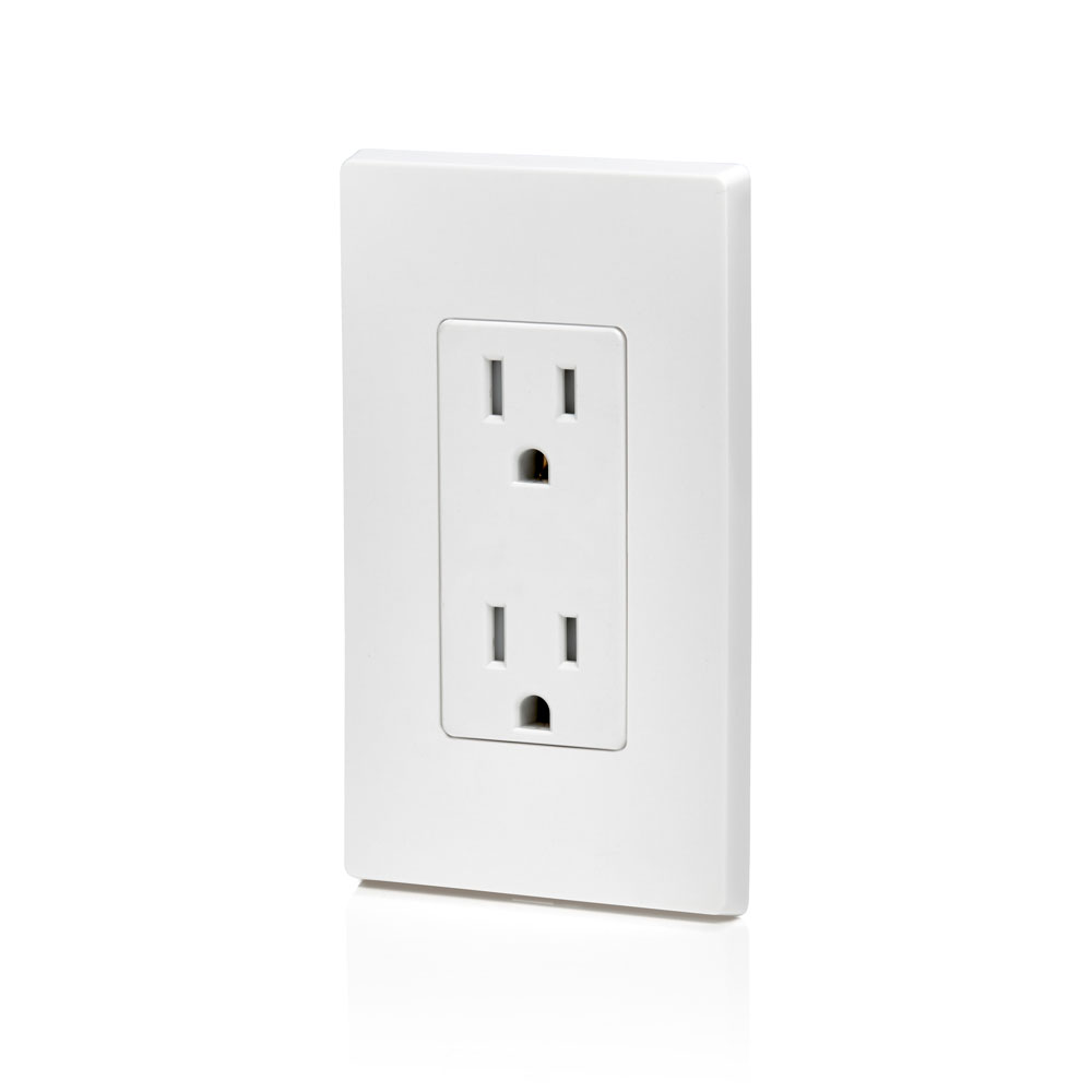 15 Amp Decora Tamper-Resistant Duplex Outlet/Receptacle, Self-Grounding, White