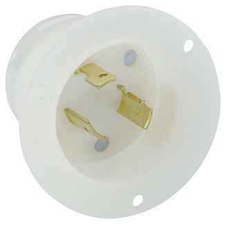 20 Amp, 125 Volt, Flanged Inlet Locking Receptacle, Industrial Grade