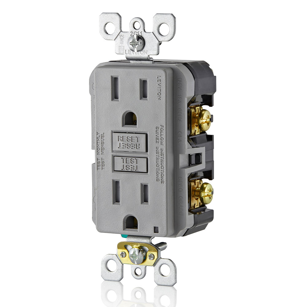 15 Amp, Self Test, Tamper-Resistant GFCI Outlet with LED Indicator Light