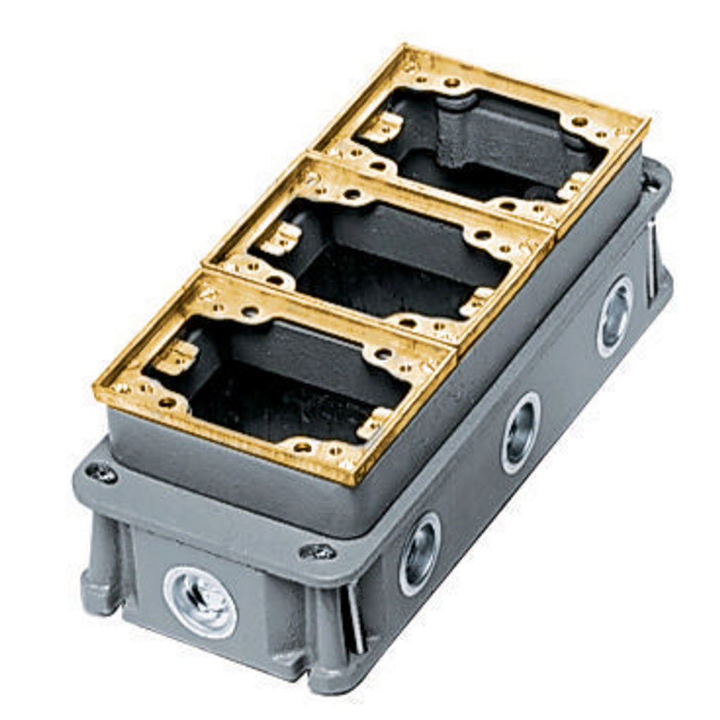 3-Gang Rectangular Cast Iron Box, Deep