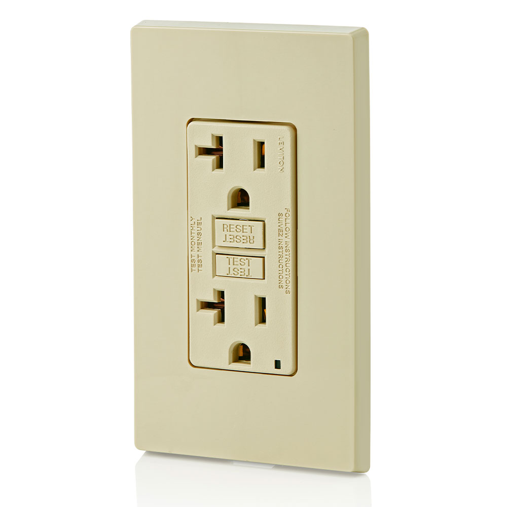20 Amp, Self Test, Non Tamper-Resistant GFCI Outlet with LED Indicator Light