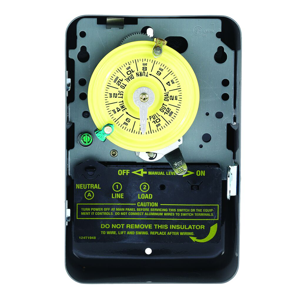 24-Hour Mechanical Time Switch, 208-277 VAC, 60Hz, SPST, Indoor Metal Enclosure, 1 Hour Interval